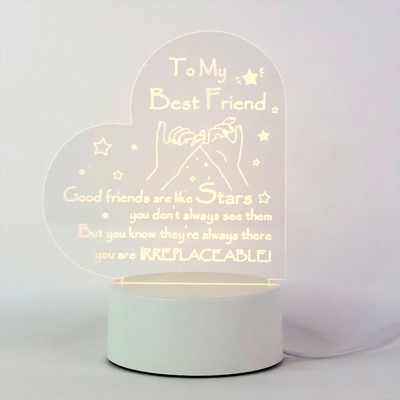 چراغ خواب سه بعدی قلم دار طرح عشق